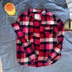 Abercrombie & Fitch Pink and Blue Button Down Shirt